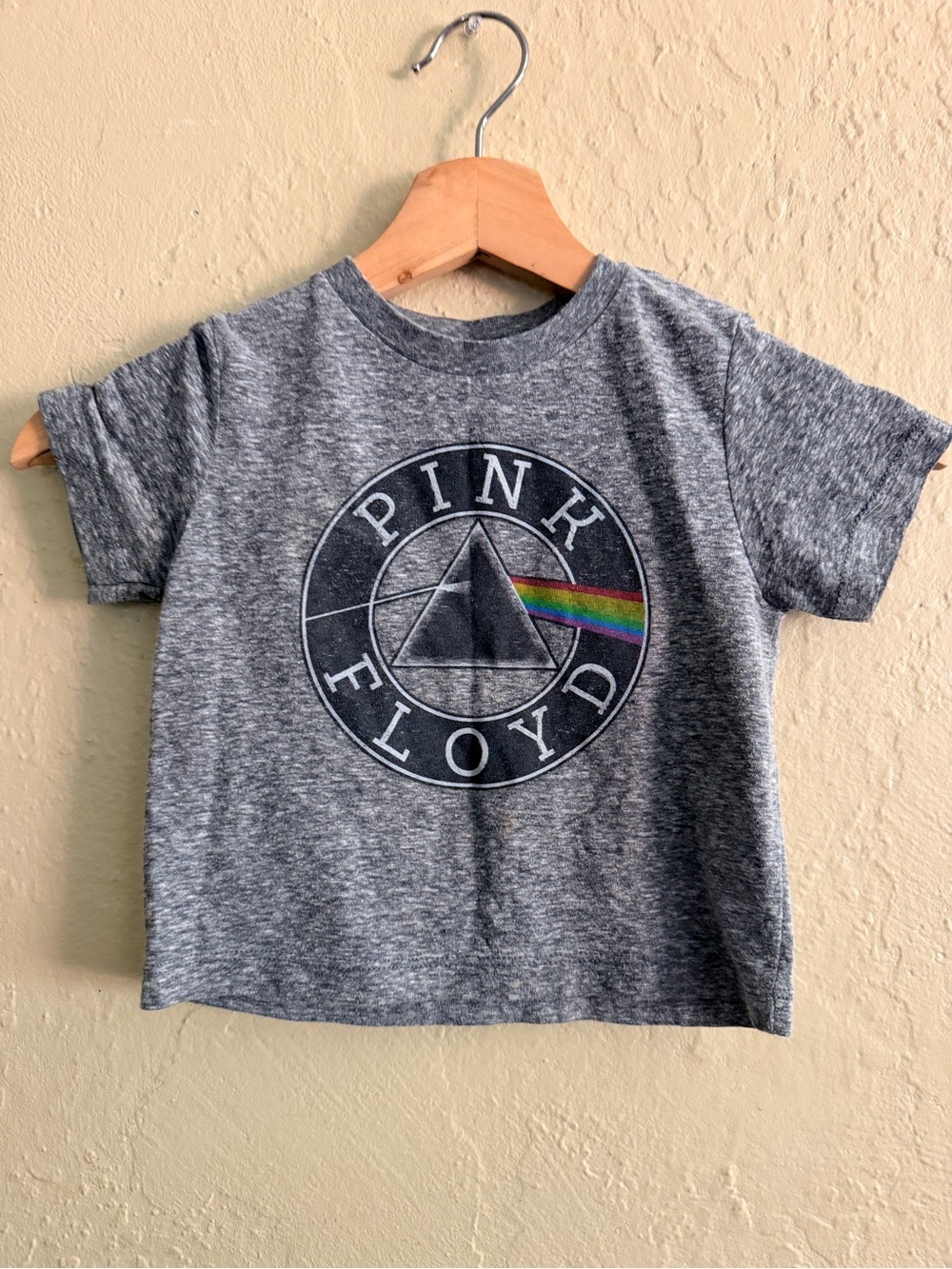 Pink Floyd Kids Gray Tee with Prism and Rainbow Accent